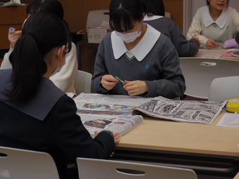 中学3年生を対象に、SDGs新聞活用授業を実施